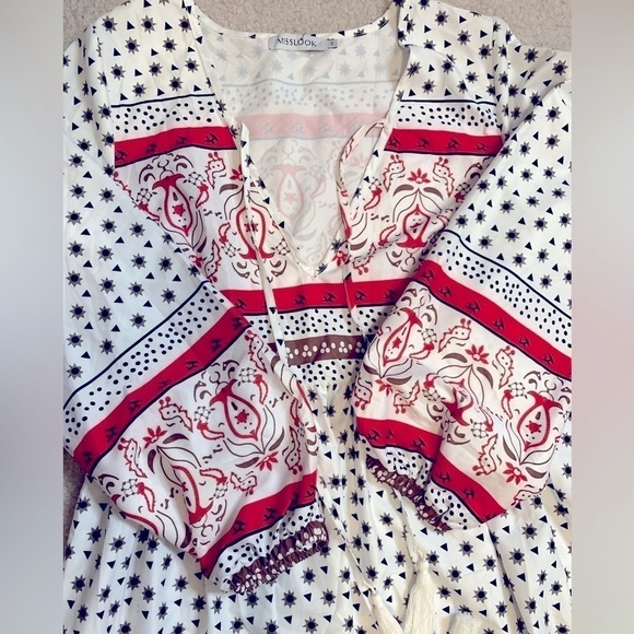 MISSLOOK  Boho Maxi Dress Women Long Sleeve Size Small - Picture 7 of 9